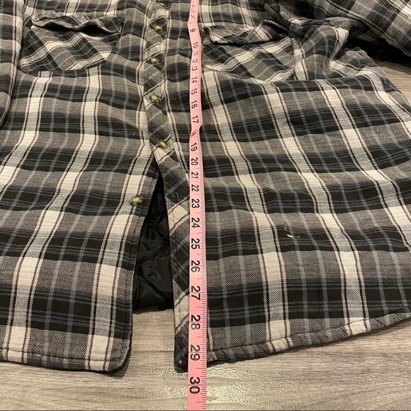 Quilted Work Centre Plaid Shacket Oversize Size XL Men or XXL Women Warm Jacket - Picture 13 of 15